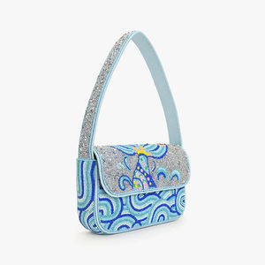 Nouveau lancement HUSSAIN CRAFTS Sac à main pour femme en coton perlé, style classique, pour les fêtes, décontracté, avec design personnalisable, couleurs mélangées - Product Image 1