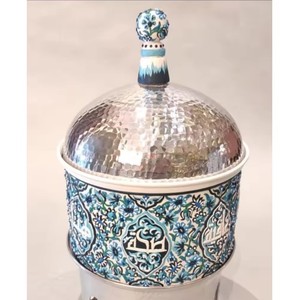 Casserole de style arabe en métal du golfe Casserole de comptoir d'hôtel Chauffe-plats Buffet dans une casserole extérieure découpée au laser avec couvercle - Product Image 5