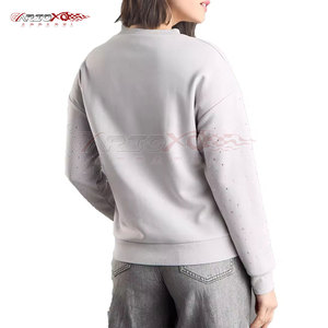 Sudadera Casual con Pedrería para Mujer, Invierno y Otoño, Tejida, Transpirable, Antiarrugas, Cuello Redondo, Detalles Brillantes, a la Moda - Product Image 5