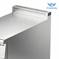 Peralatan Dapur Komersial: Meja Kerja Kompor Kombinasi Stainless Steel, Penggorengan, Panggangan, Penanak Mie, Wok Miring