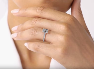 10k or jaune, or rose et or blanc taille émeraude laboratoire cultivé diamant bague de mariage taille émeraude diamant bague de fiançailles cadeau pour - Product Image 2