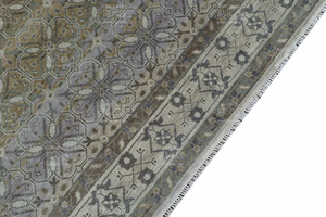 Alfombra de Lana Oushak Hecha a Mano de 8×10 con Geometría de Mosaico y Estética Transicional Suave para Espacios Habitables - Product Image 6