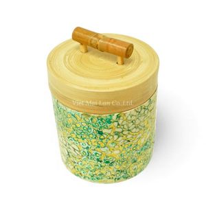 Pot en laque fait à la main, récipient de rangement décoratif pour table, cuisine, salle de bain et usage domestique - Product Image 1