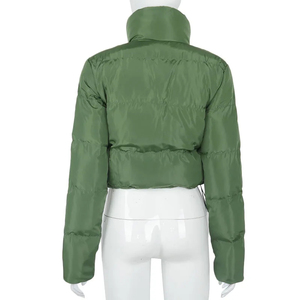 Wholesale Custom Logo Women's Stand Collar Puffer <b>Jacket</b> for Autumn/<b>Winter</b> New Arrival High Street Style Low MOQ - Product Image 2