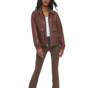 Nouveautés 2025 Vestes en toile matelassées d'hiver pour femmes en cuir tricoté d'extérieur de haute qualité coupe-vent Service OEM - Product Image 5