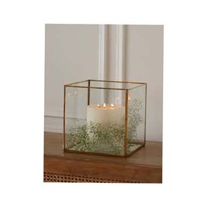 Vente en gros sur mesure Lanterne ronde en laiton à dessus métallique Lanterne galvanisée Lanternes indiennes en métal à cadre design en or avec longue poignée - Product Image 5