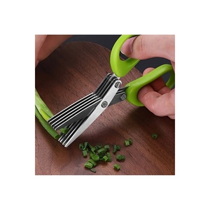 5-Blade Stainless Steel Herb Scissors-Green Onion & Herb Cutter <b>Kitchen</b> <b>Shears</b> - Product Image 1