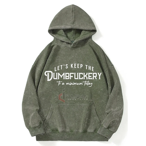 Ropa de calle Sudadera con capucha de gran tamaño Fleece de alta calidad Vintage Acid Wash Distressed Blank Pullover Hoodies Fabricante - Product Image 4