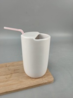 Hoogwaardig Koreaans creatief fruitvormig deksel drinkbeker meisje Instagram schattig drankje groene keramische mok 301-400ml