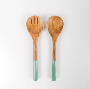 Cuillère en bois et résine serveur de salade couverts royal ensemble de couverts fournisseur en gros de cuillères en bois Offre Spéciale - Product Image 1