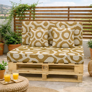 Ensemble de 4 coussins de palette d'extérieur en tissu durable 120x80 + 120x50 cm pour canapé de jardin, épaisseur 12 cm avec housse amovible - Product Image 1