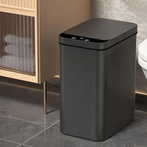 Poubelle Intelligente Automatique à Capteur 11L/2.91 Poubelle Domestique en Noir, Gris, Blanc – Lot de 2/1 Poubelle de Toilette en Plastique - Product Image 3
