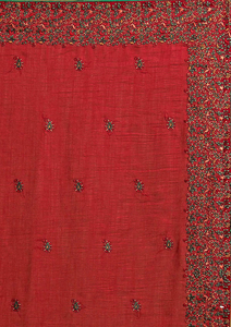 Sari en soie Vichitra pour femmes Trendmalls, broderie lourde, pièce de chemisier non cousue, coupe régulière, style de fête, mariage, fabriqué en Inde - Product Image 5