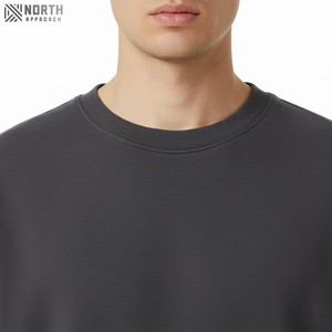 2025 Street Custom Oversized 100% Cotton Pullover Hoodie para hombres Heavyweight Plus Size sudaderas con capucha cuello tejido - Product Image 4