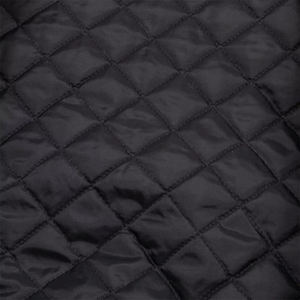 Veste en laine mélangée noire pour homme, style cuir, manches matelassées, doublure matelassée, bordure côtelée rayée jaune, boutons-pression, vêtement d'extérieur urbain - Product Image 5