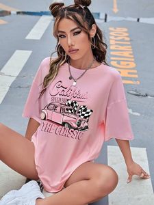 Camiseta Corta de Algodón y Elastano de 220 g/m² con Estampado Personalizado para Mujer, Estilo Urbano, Holgada, con Hombros Caídos, Negra con Dobladillo Abierto - Product Image 3