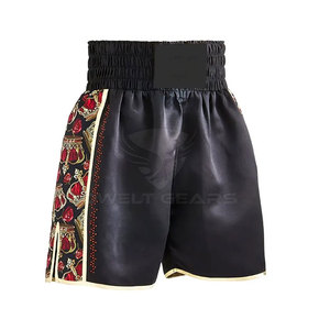 Short de boxe Muay Thai de haute qualité personnalisé en usine Satin/polyester de qualité supérieure avec ODM OEM personnalisé pour les boxeurs - Product Image 1