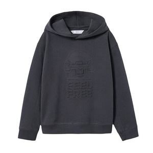 Premium 500gsm Haute Qualité Logo En Relief Chandails Sweat Personnalisé Basics Coton Mélangé En Relief Sweats À Capuche Pour Hommes - Product Image 1