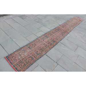 1.7x12.1 ft Rug, <b>Runner</b> Vintage Rug, <b>Red</b> Floral Rug - Product Image 3