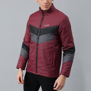 Vestes d'hiver matelassées personnalisées pour hommes, col montant, imperméables, à capuche, avec logo imprimé sur le devant, 100 % polyester, vente en gros - Product Image 3