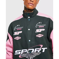 Blouson de moto vintage F1 NASCAR pour homme grande taille, 100 % coton, avec patch brodé personnalisé, vente en gros OEM