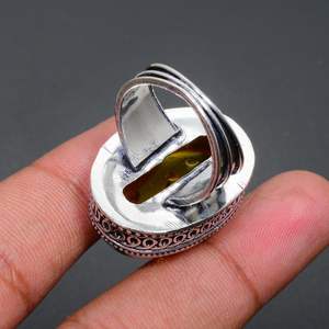 Citrine Gemstone Handmade 925 Sterling Silver Rhodium Plated Luxury Natural Citrine Jewelry Gift Ring for Her Women - Product Image 2