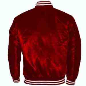 Veste universitaire en cuir de luxe sur mesure pour hommes avec col rond, toile enduite imperméable et respirante, logo frontal - Product Image 5