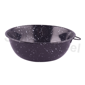 Tazón DE SERVICIO DE METAL esmaltado para acampar brillante Tazón de servicio decorativo esmaltado - Product Image 1