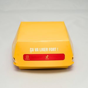 Caja Plegable Autoarmable de Papel para Alimentos con Logotipo Personalizado, Recubrimiento UV, para Empacar Hamburguesas/Pizza/Snacks, Kraft Corrugado - Product Image 5