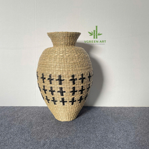 PRODUCTO MÁS VENDIDO, Jarrones de Pasto Marino, Decoración, Jarrón para Flores Secas, Mesa, Decoración Nórdica de Bambú y Madera para el Hogar, Decoración de Habitaciones, Ecológico - Product Image 2