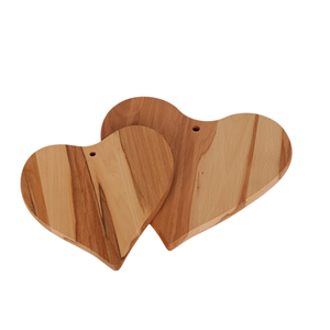Beech Heart <b>Shaped</b> Cutting Board 25 cm, Colorful Wood Grain, Snack Serving Board, OEM Custom Logo - Product Image 3