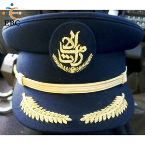 Gorra de pico de uniforme azul ceniza de capitán piloto AF de alta calidad con insignia de gorra de pico de oficial al por mayor hecha a mano - Product Image 6