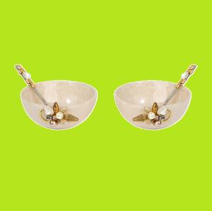 <b>Japanese</b> Style Handcrafted Ivory Resin <b>Snack</b> Serving Bowl Decorative Pearl and Leaf Accent Bowls for Dry Fruits, Nuts,Appetizers - Product Image 2