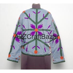 Handmade Embroidered Velvet <b>Women's</b> Winter <b>Jacket</b> Breathable Artisan Crafted Ethnic Wear <b>for</b> Autumn <b>Weddings</b> Party Events - Product Image 5