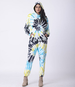 ชุด2 & 4ชิ้นมัดย้อมสำหรับผู้หญิงที่เก๋ไก๋และสบายชุดฤดูร้อนเสื้อและกางเกงขาสั้นมีสไตล์สำหรับการพักผ่อนพักผ่อนและออกนอกบ้านลำลอง - Product Image 3