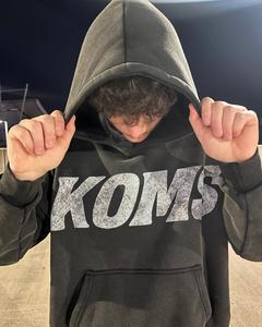 Sudadera con capucha de diamantes de imitación bordada para hombre de invierno al por mayor de primera calidad, acabado lavado ácido, algodón orgánico estampado personalizado de alta calidad - Product Image 1