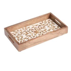 Plateau de service pour gâteaux et en-cas de style luxueux avec finition en incrustation d'os, vaisselle, décoration de table, plateaux en bois, vente chaude - Product Image 6