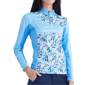 Haut de performance pour femme, décontracté, léger, à séchage rapide, respirant, avec fermeture éclair, protection UPF 50+, idéal pour la randonnée et les activités estivales et automnales en extérieur - Product Image 1