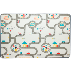 Tapis de jeu double face XPE pour bébé 160x140x1,2 cm-Course de voiture en mousse imperméable et non toxique-Montagnes de nuages - Product Image 1
