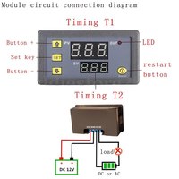 T3230 110V 220V 12V 24V Relé de tiempo de retardo digital Pantalla LED Ciclo Temporizador Interruptor de control Relé de sincronización ajustable Retardo de tiempo