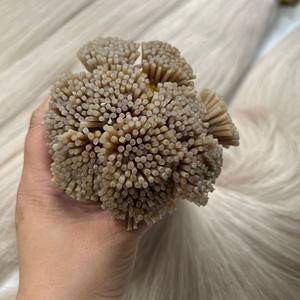 WHOLESALE NATURAL BLACK CURLY RUSSIAN <b>HAIR</b> K U I V FLAT TIP KERATIN PREMIUM QUALITY COLORS SHADES SLAVIC <b>HUMAN</b> <b>HAIR</b> <b>EXTENSIONS</b> - Product Image 6