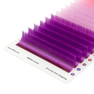 Pestañas de colores surtidos personalizadas al por mayor, pestañas de visón sintético, efecto terciopelo, seda, bandejas de pestañas llamativas, suministros de extensión de pestañas de colores, venta al por mayor - Product Image 5