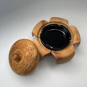 Cenicero de Madera Natural Sólida para Fumar |   Cenicero de madera hecho a mano para cigarros y cigarrillos - Product Image 5