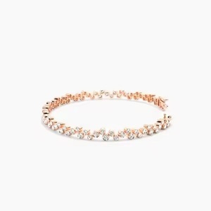 14K White Gold Dainty Diamond Lab Diamond Tennis Bracelet Sparkly Gift for <b>Bridal</b> Jewelry - Product Image 3