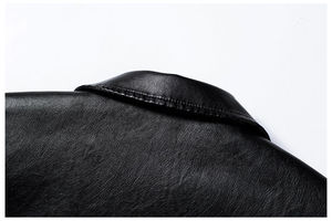 Chaquetas de cuero sintético de alta calidad para hombre, chaqueta masculina personalizada de buena calidad, con cuello levantado, a la moda, para primavera y otoño - Product Image 3