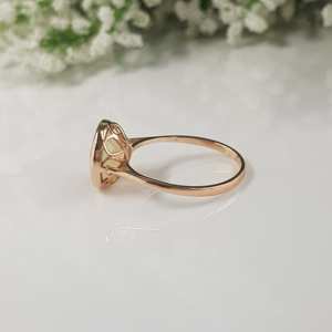 Bague de mariage de luxe en or massif 14K avec opale Welo d'Éthiopie naturelle taillée, pierre de naissance d'octobre, sertie clos, unisexe, OEM - Product Image 3