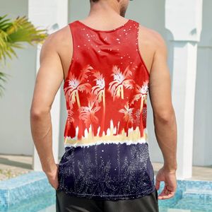 Camiseta sin mangas con sublimación para hombre hecha a medida, ropa informal antiarrugas, superventas, camiseta sin mangas con sublimación ligera para hombre - Product Image 4