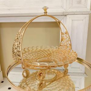 Beautiful Luxurious <b>Glass</b> And Metal <b>Serving</b> <b>Bowl</b> Unique Design Exclusive Royal Modern <b>Serving</b> <b>Bowl</b> Kitchenware - Product Image 3