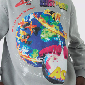 เสื้อฮู้ดผ้าบาติกสำหรับผู้ชายผ้าฝ้าย100% 420หนา GSM ผ้าเทอร์รี่สไตล์วินเทจ - Product Image 2