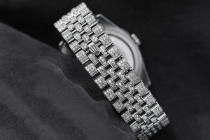 Reloj de cuarzo con diamantes de lujo, reloj de pulsera con esfera de arcoíris, reloj Moissanite para joyería de moda para hombres - Product Image 4